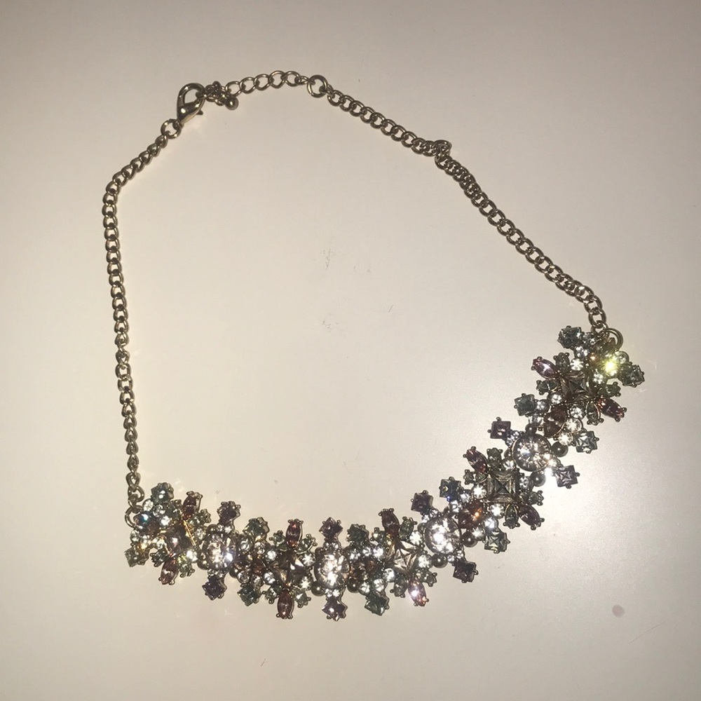 silver and light pink necklace
